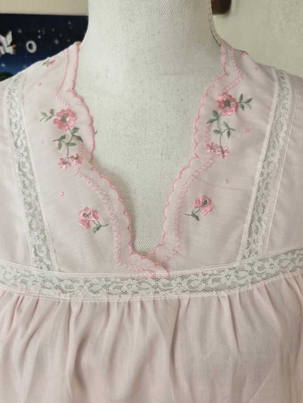 Three piece Vintage NOS Damea Cotton Housecoat 2 Embroidered Women’s Nightgown
